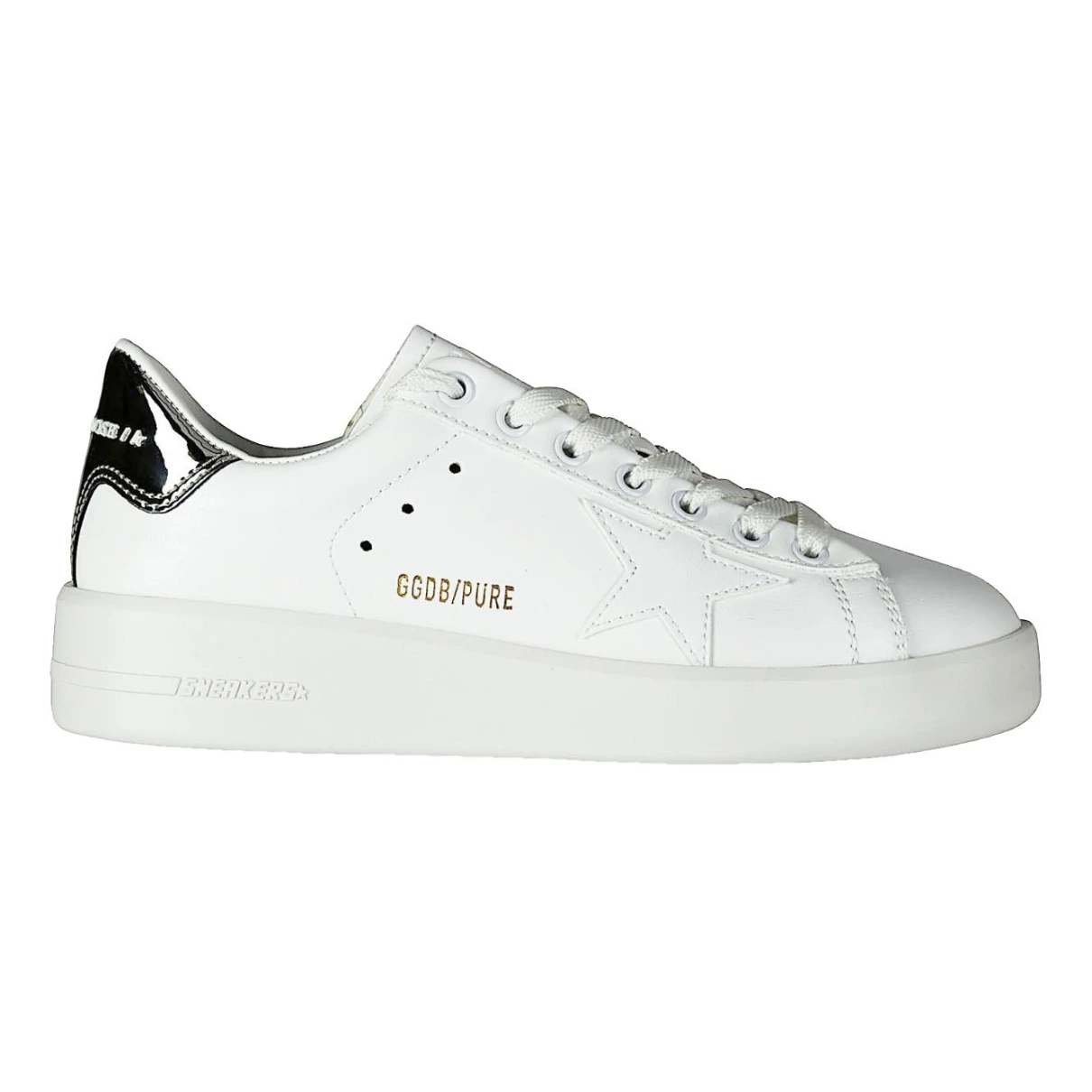 Pre-owned Golden Goose Pure Star Vegan Leather Low Trainers In White