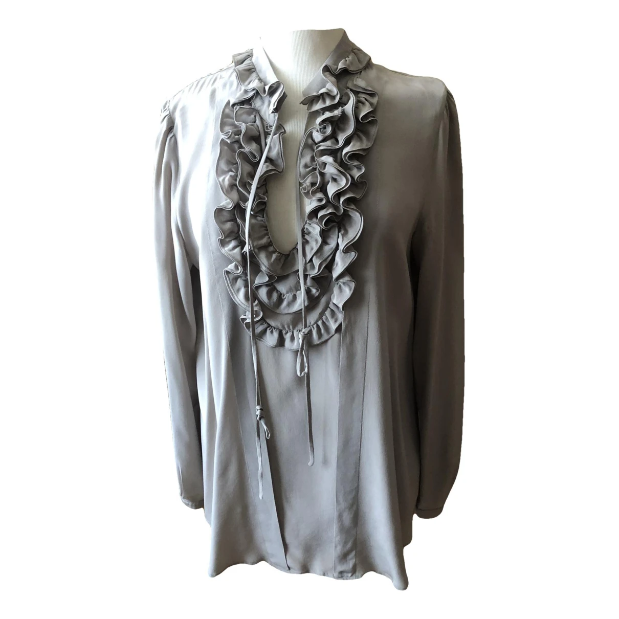Pre-owned Marella Silk Blouse In Grey