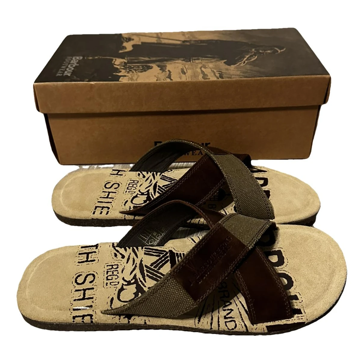 Pre-owned Barbour Cloth Sandals In Brown