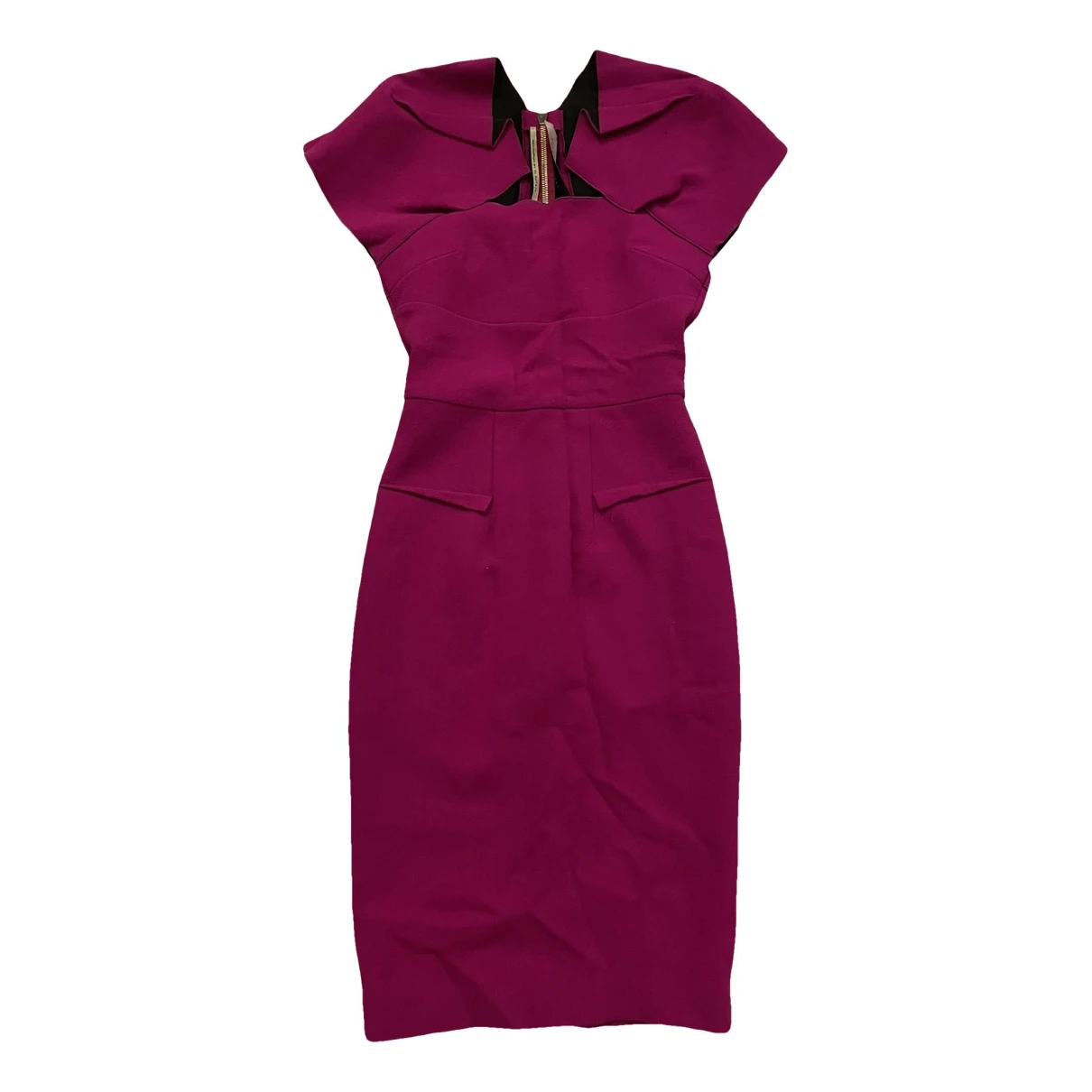 Pre-owned Roland Mouret Wool Mid-length Dress In Pink