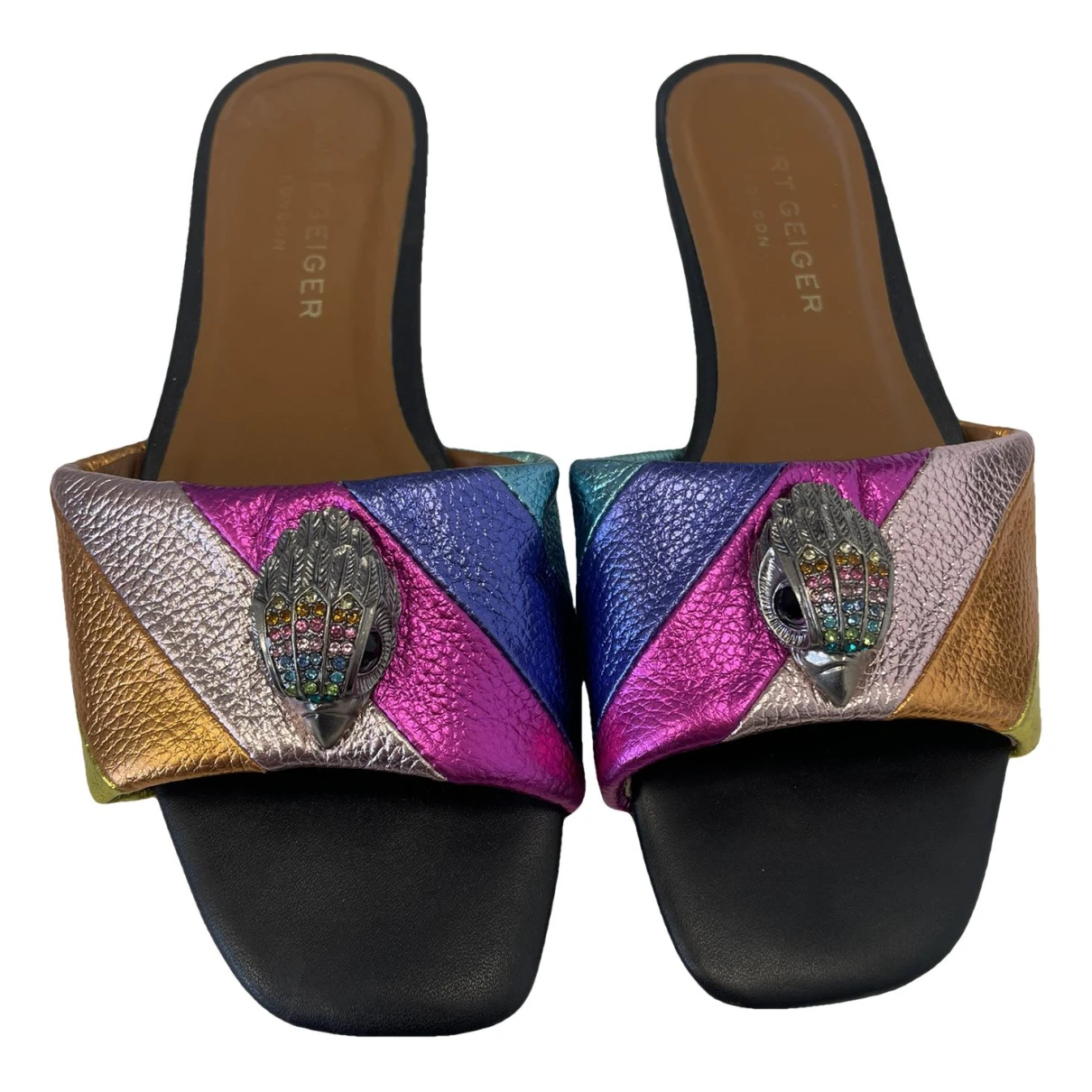 Pre-owned Kurt Geiger Leather Flip Flops In Multicolour