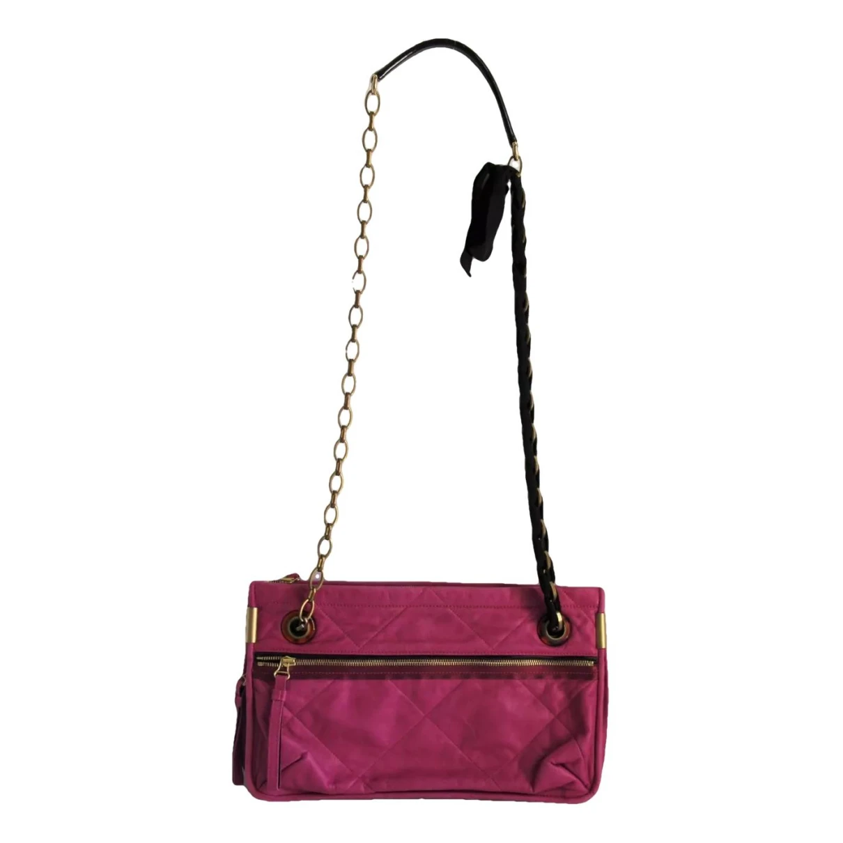 Pre-owned Lanvin Amalia Leather Crossbody Bag In Pink