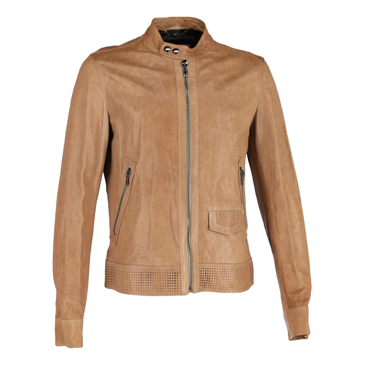 Pre-owned Dolce & Gabbana Leather Jacket In Brown