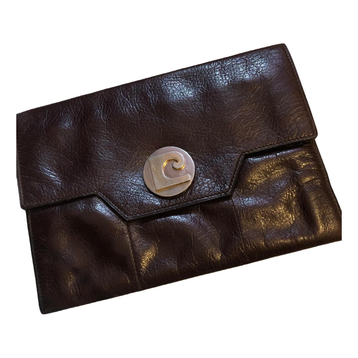 Pre-owned Pierre Cardin Leather Clutch Bag In Brown