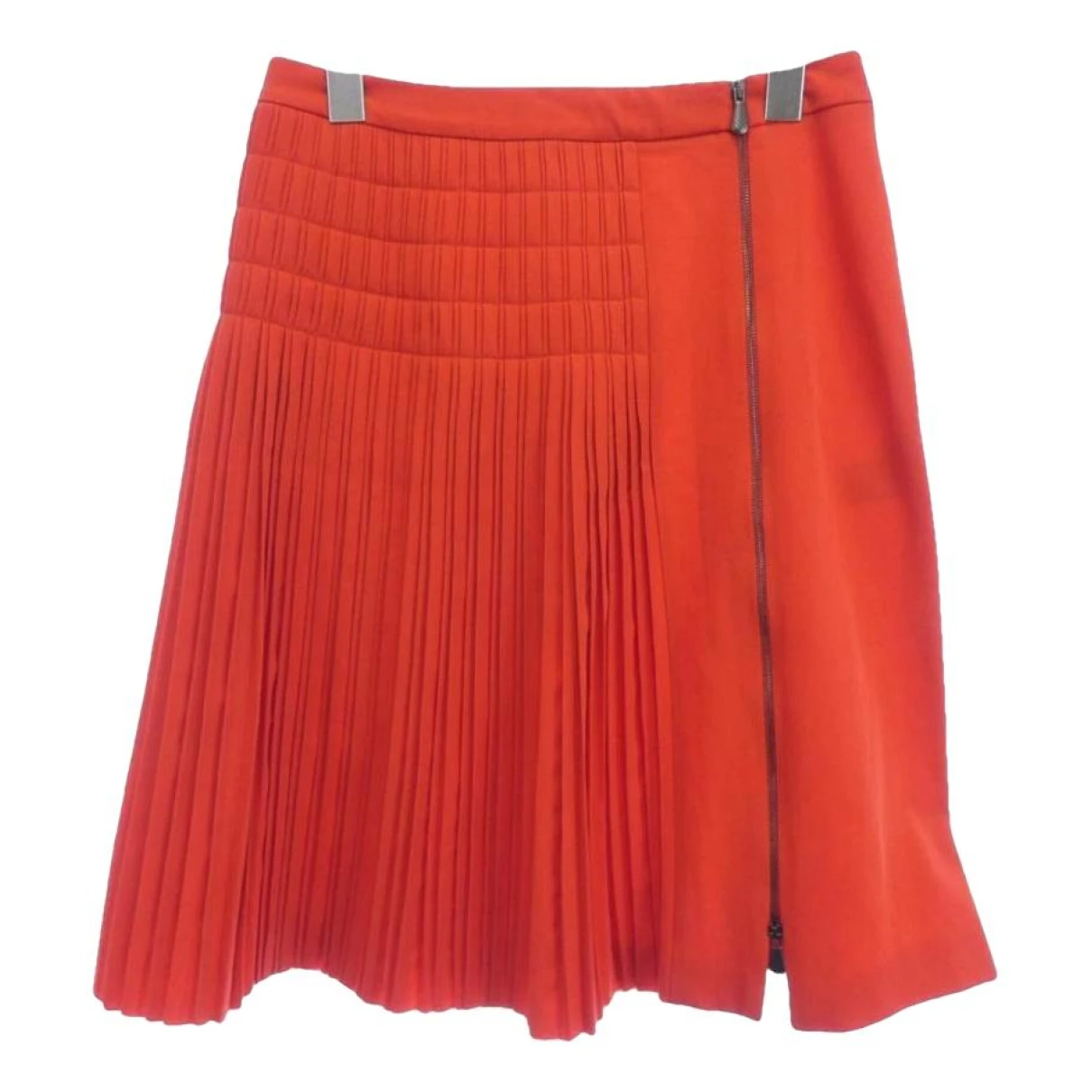 Pre-owned Bottega Veneta Wool Mid-length Skirt In Red