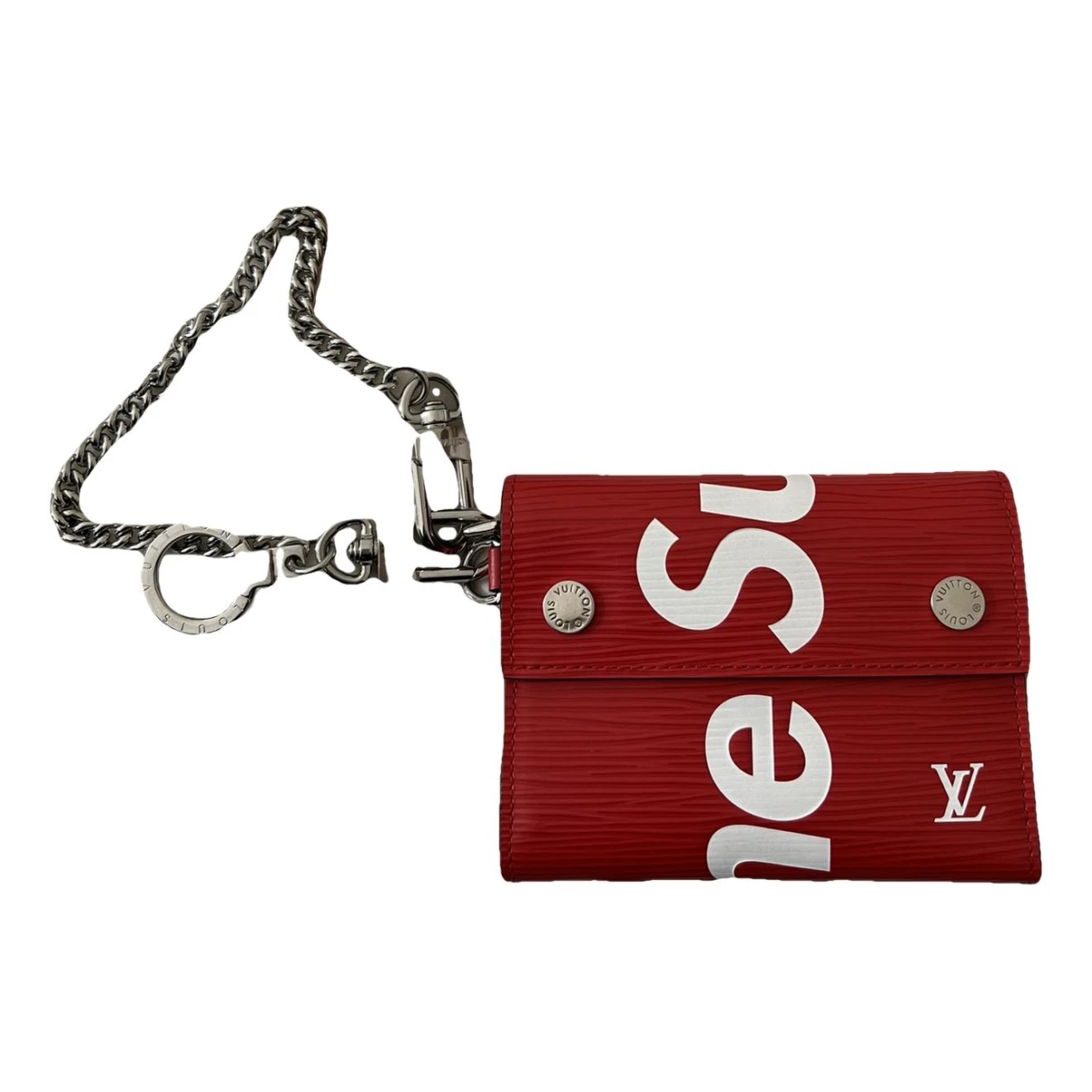 Pre-owned Louis Vuitton X Supreme Leather Small Bag In Red