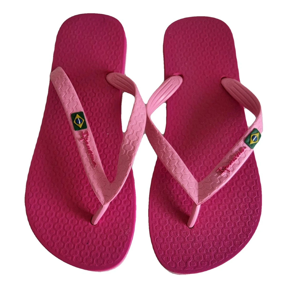 Pre-owned Ipanema Vegan Leather Flip Flops In Pink
