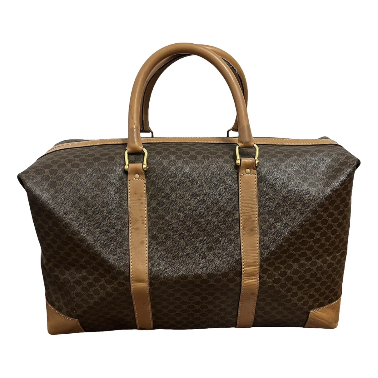 Pre-owned Celine Leather Travel Bag In Brown