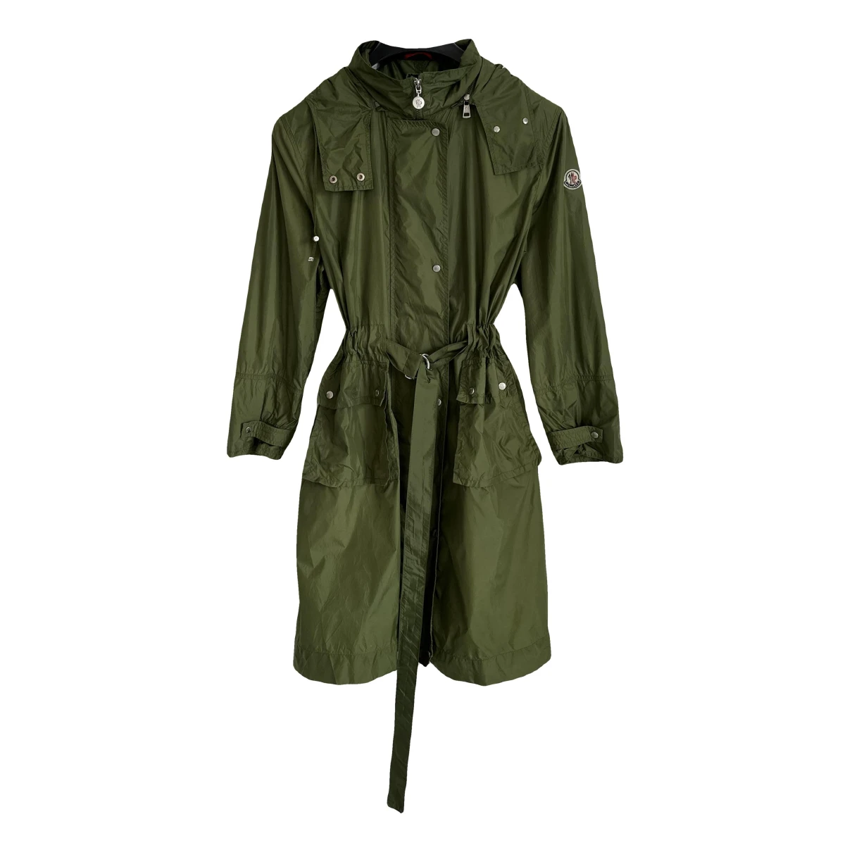 Pre-owned Moncler Trench Coat In Khaki