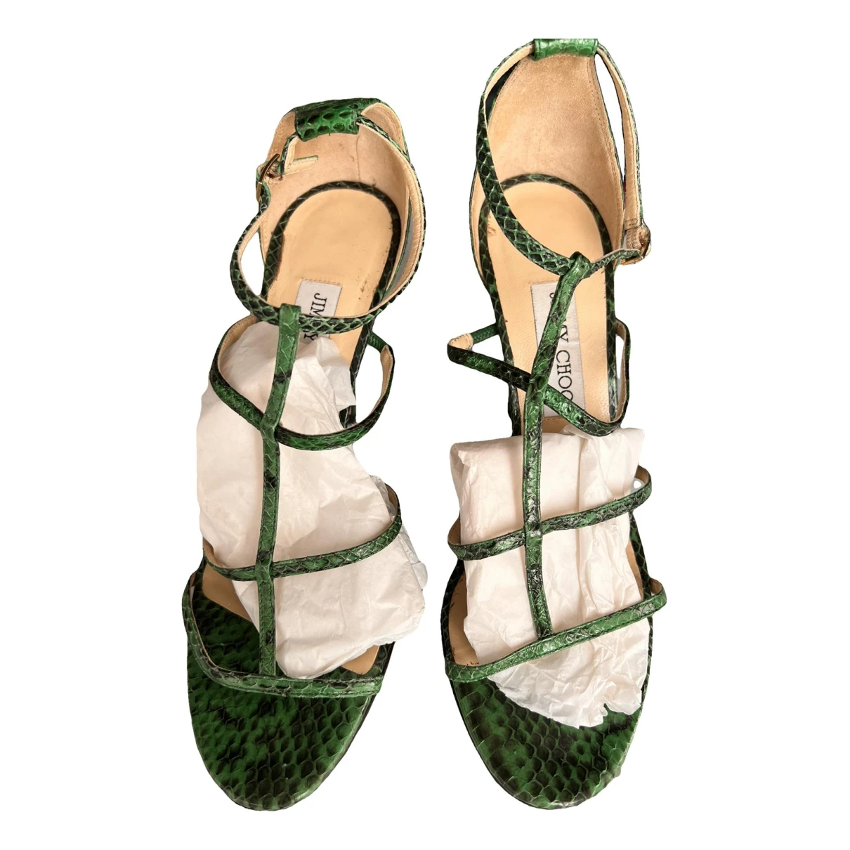 Pre-owned Jimmy Choo Leather Sandal In Green