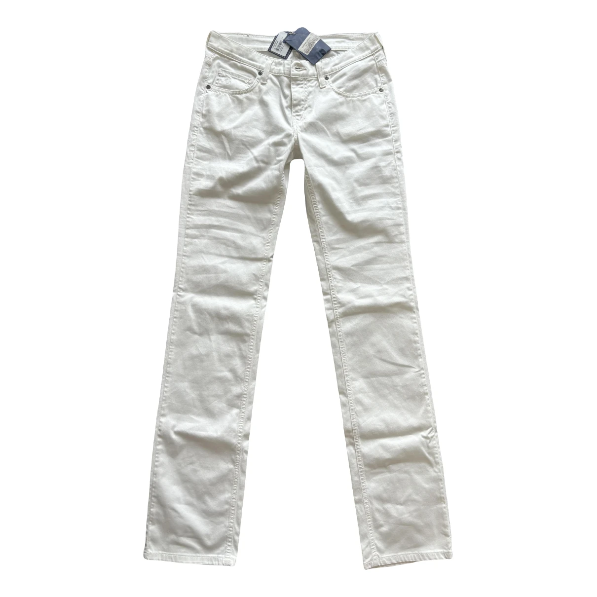 Pre-owned Fay Straight Pants In White