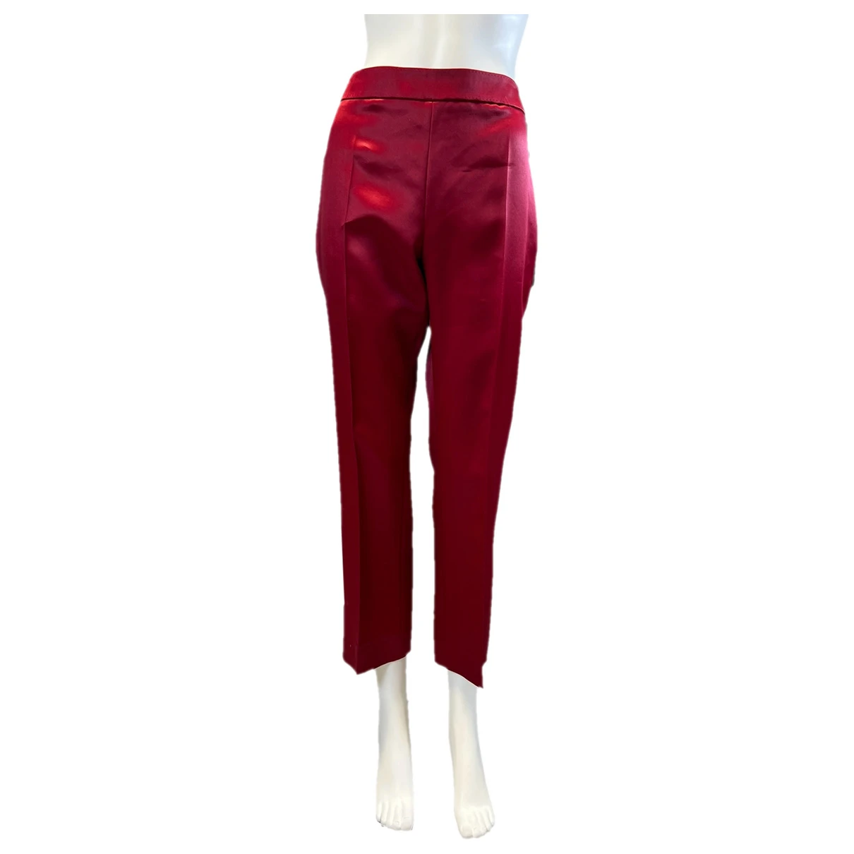 Pre-owned Max Mara Wool Straight Pants In Red