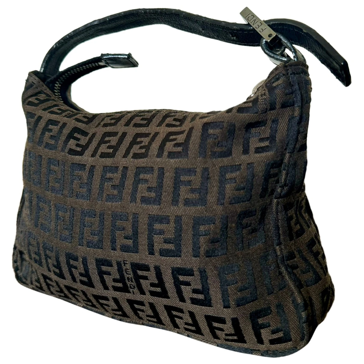 Pre-owned Fendi Baguette Clutch Bag In Brown