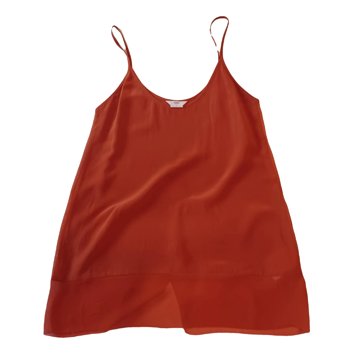Pre-owned Charli Silk Vest In Orange