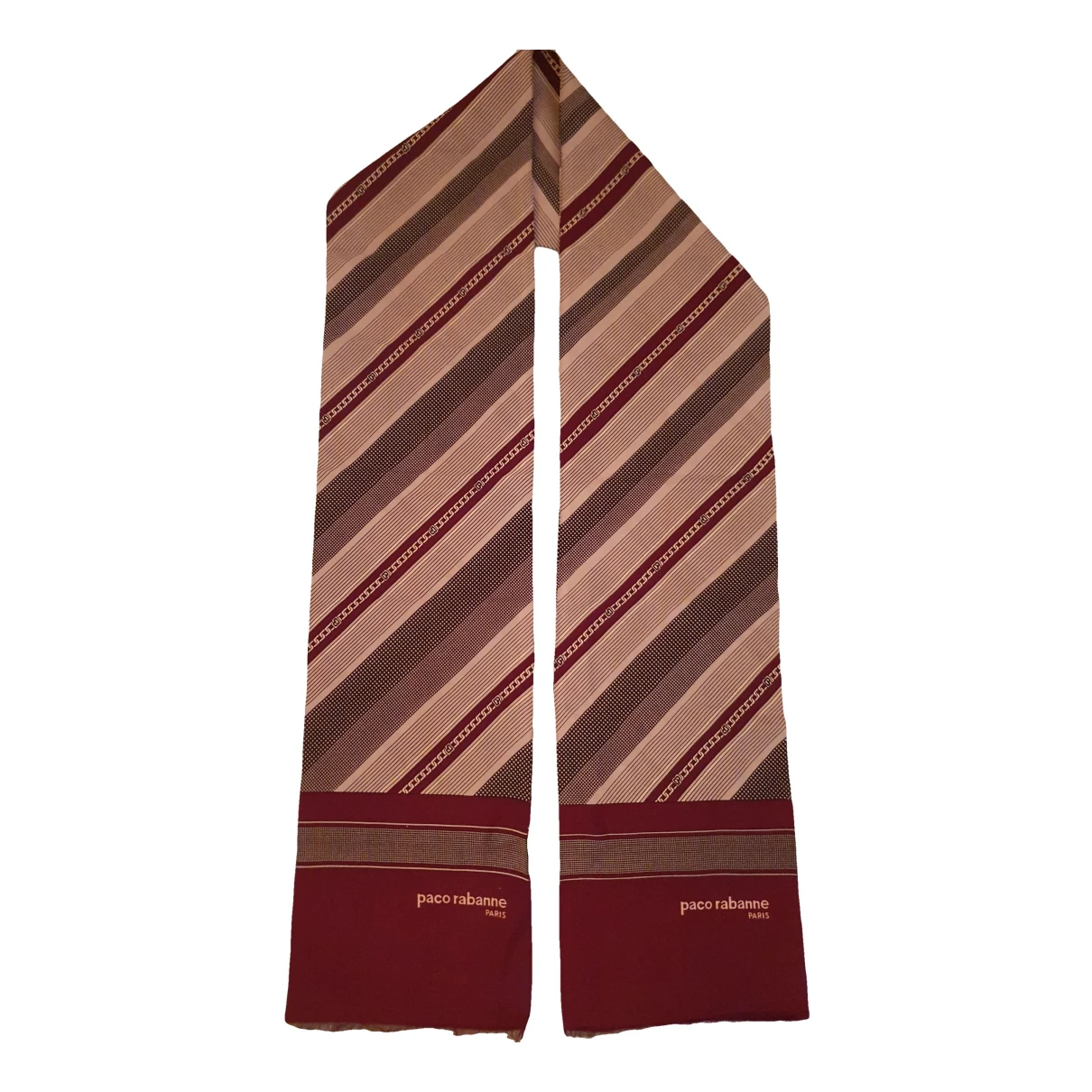 Pre-owned Rabanne Silk Scarf & Pocket Square In Burgundy