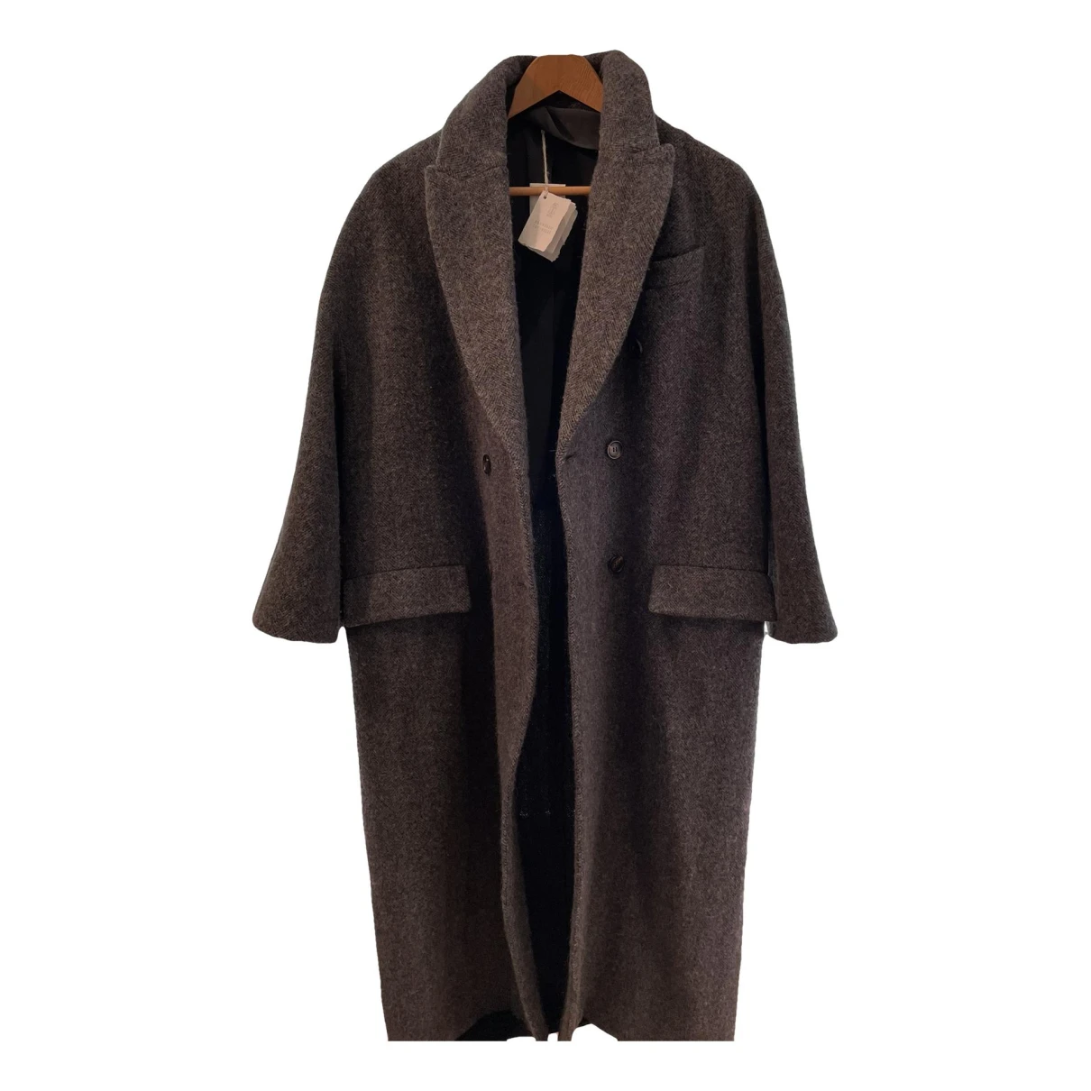 Pre-owned Brunello Cucinelli Wool Coat In Grey