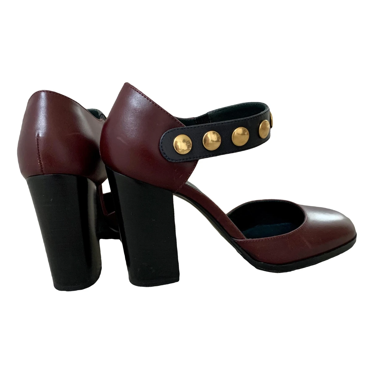 Pre-owned Mulberry Leather Heels In Burgundy