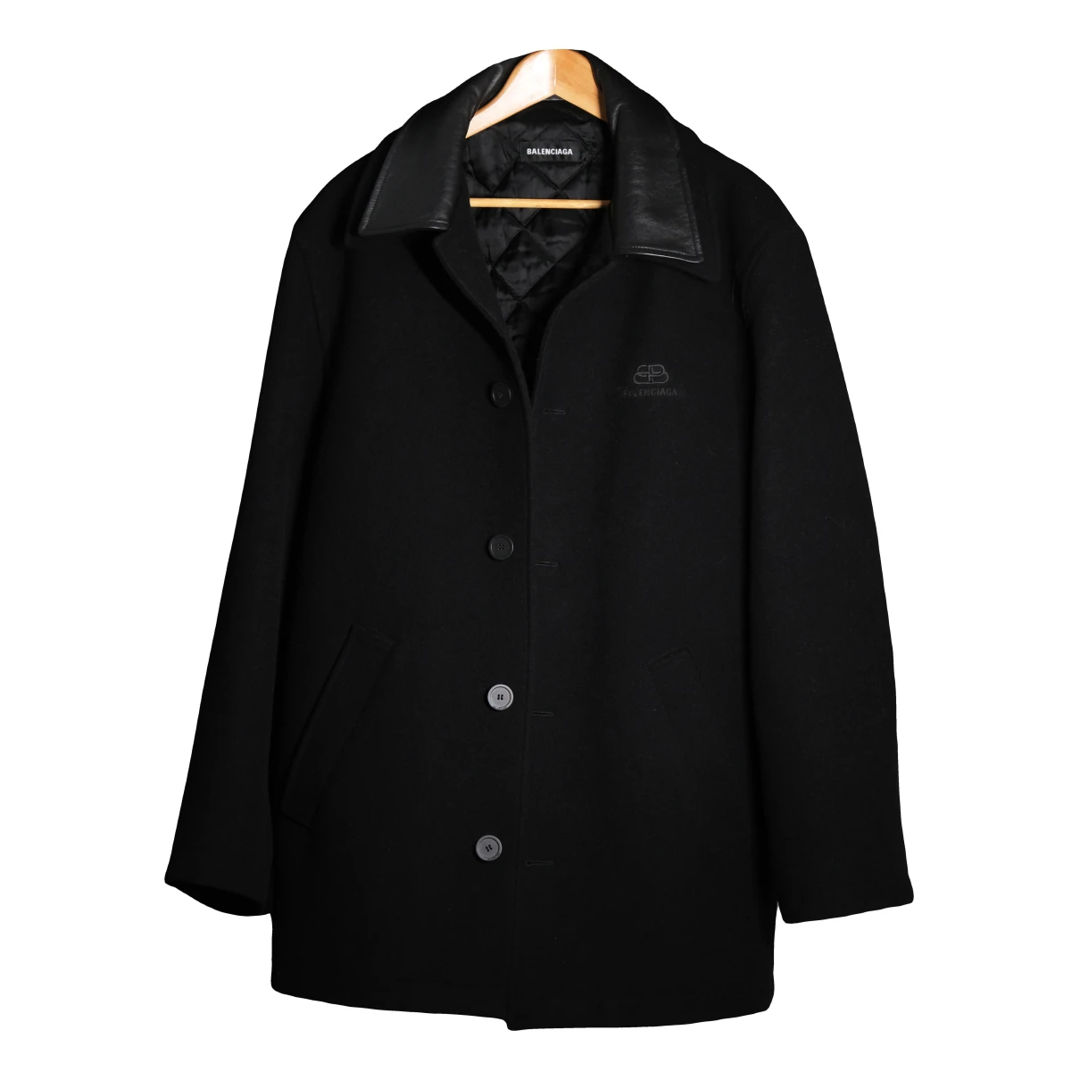 Pre-owned Balenciaga Cashmere Coat In Black