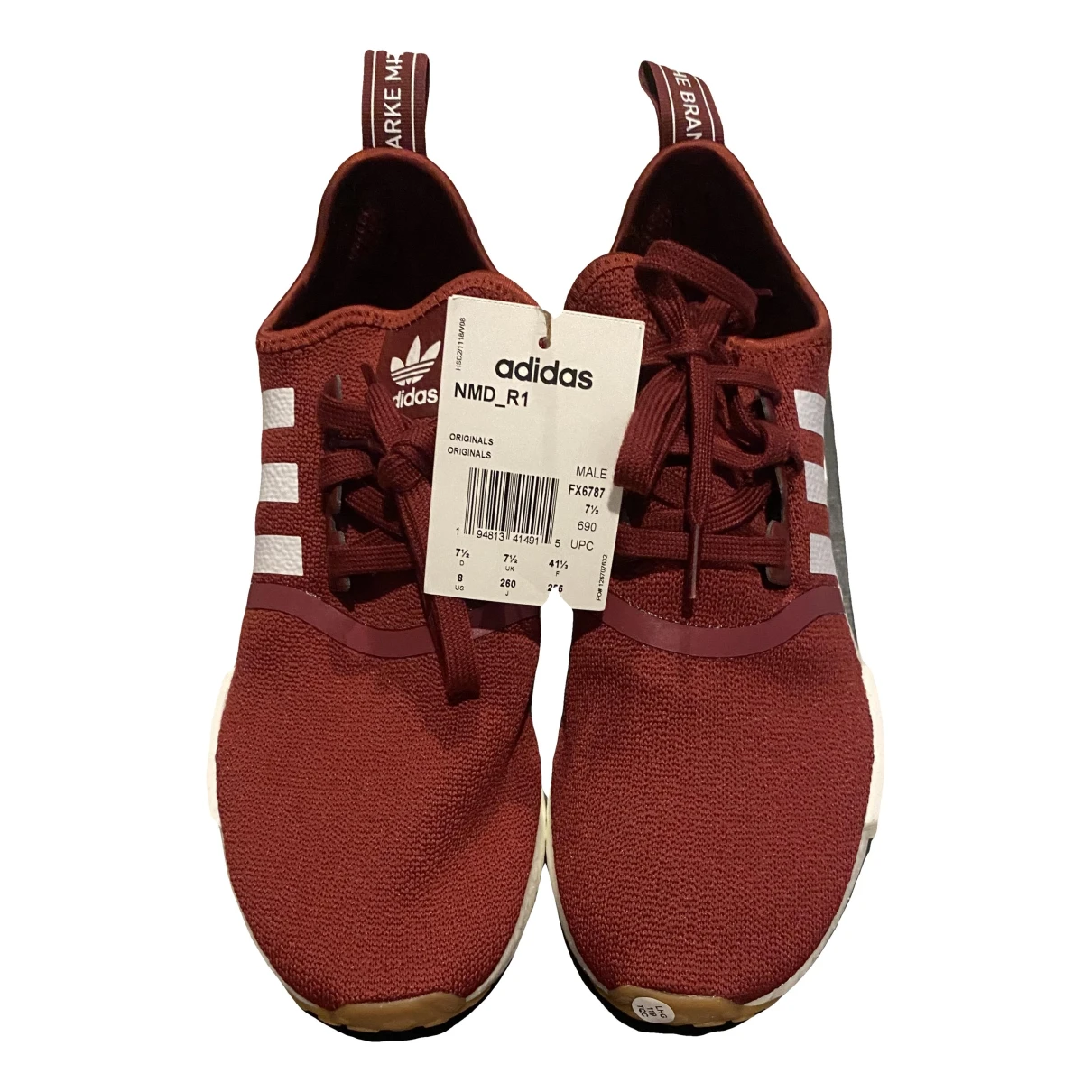 Pre-owned Adidas Originals Low Trainers In Burgundy
