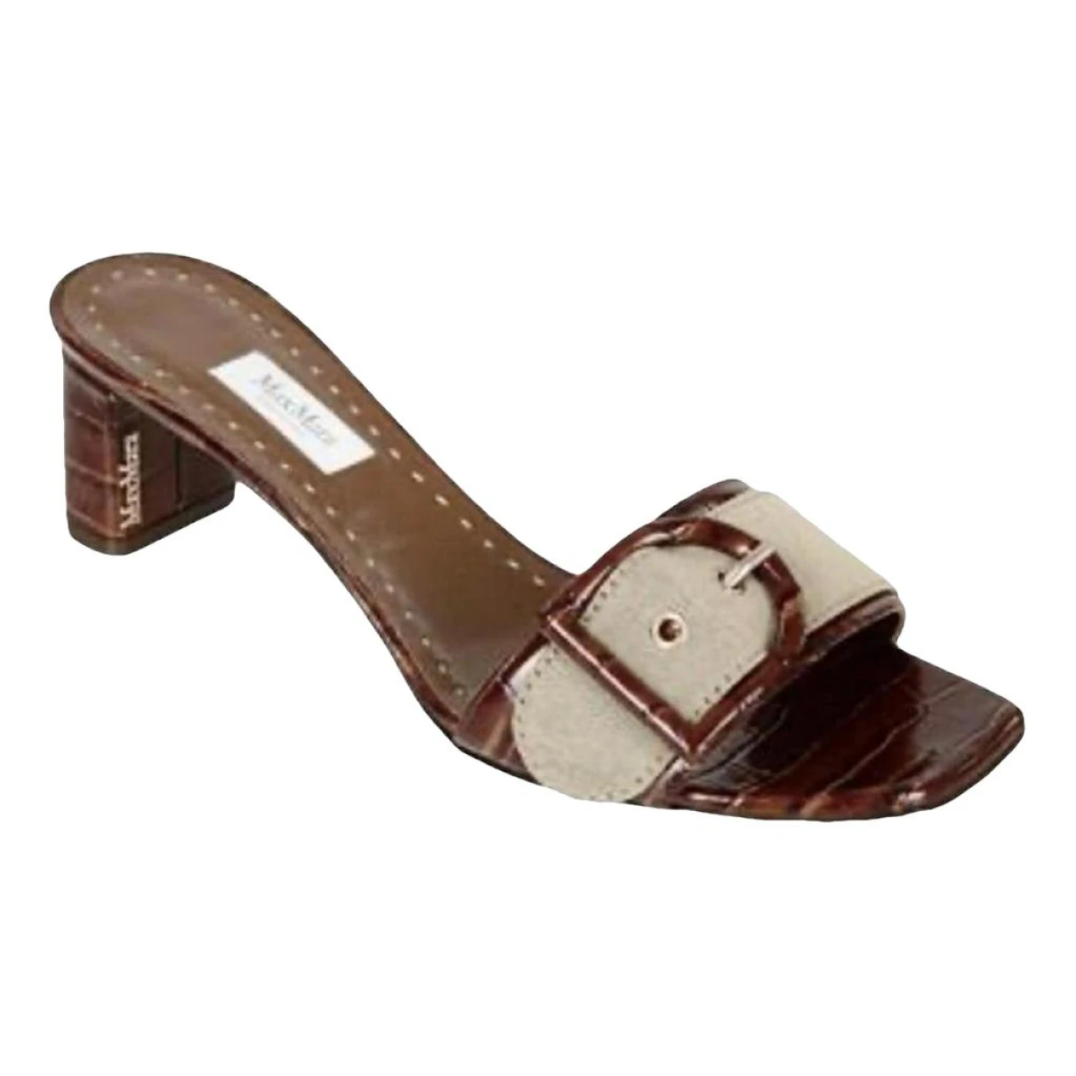 Pre-owned Max Mara Leather Sandal In Brown