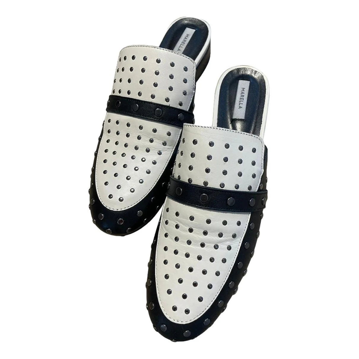 Pre-owned Marella Leather Sandal In White