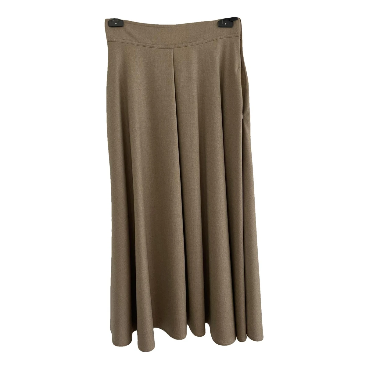 Pre-owned Max Mara Wool Maxi Skirt In Brown