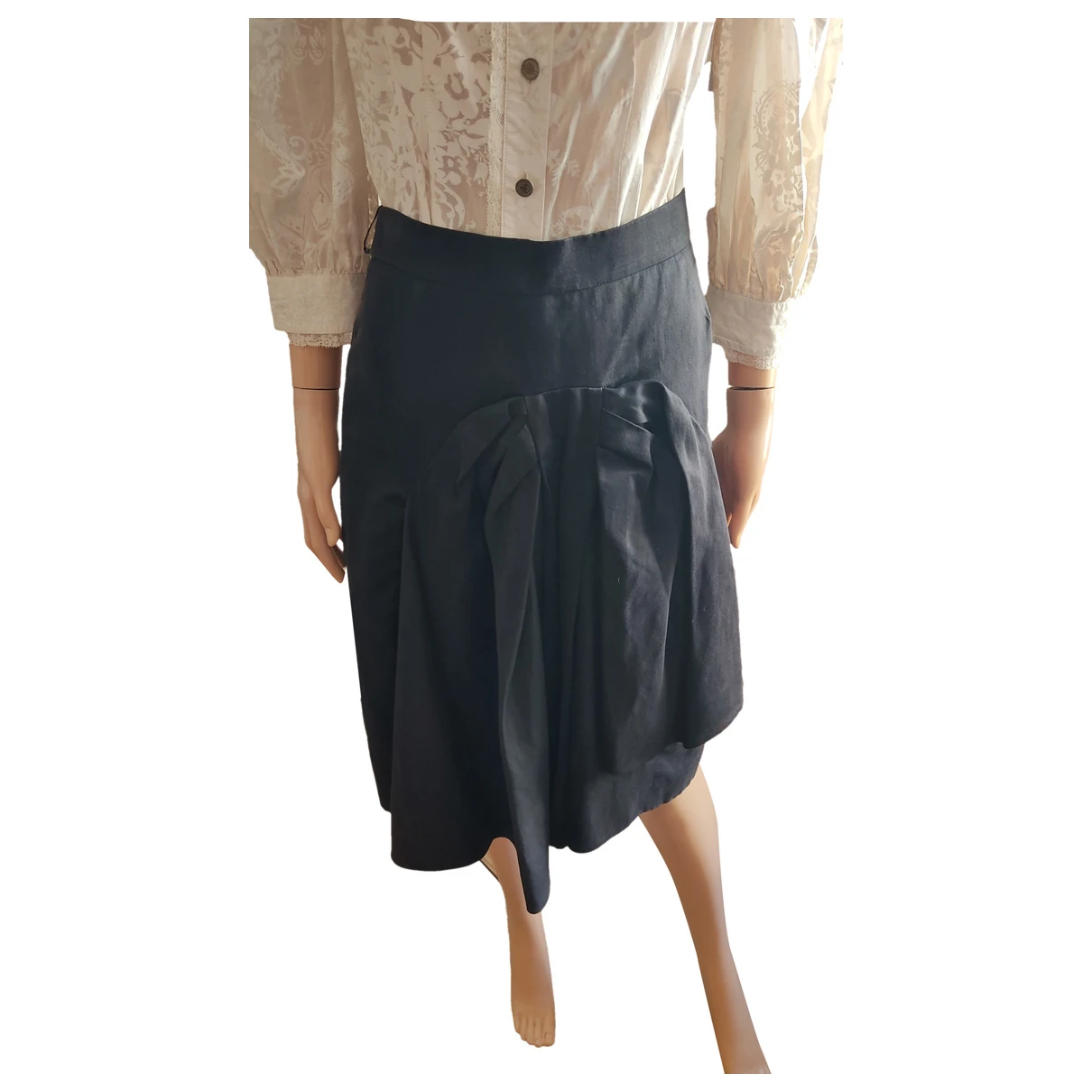 Pre-owned Sonia Rykiel Silk Mid-length Skirt In Black