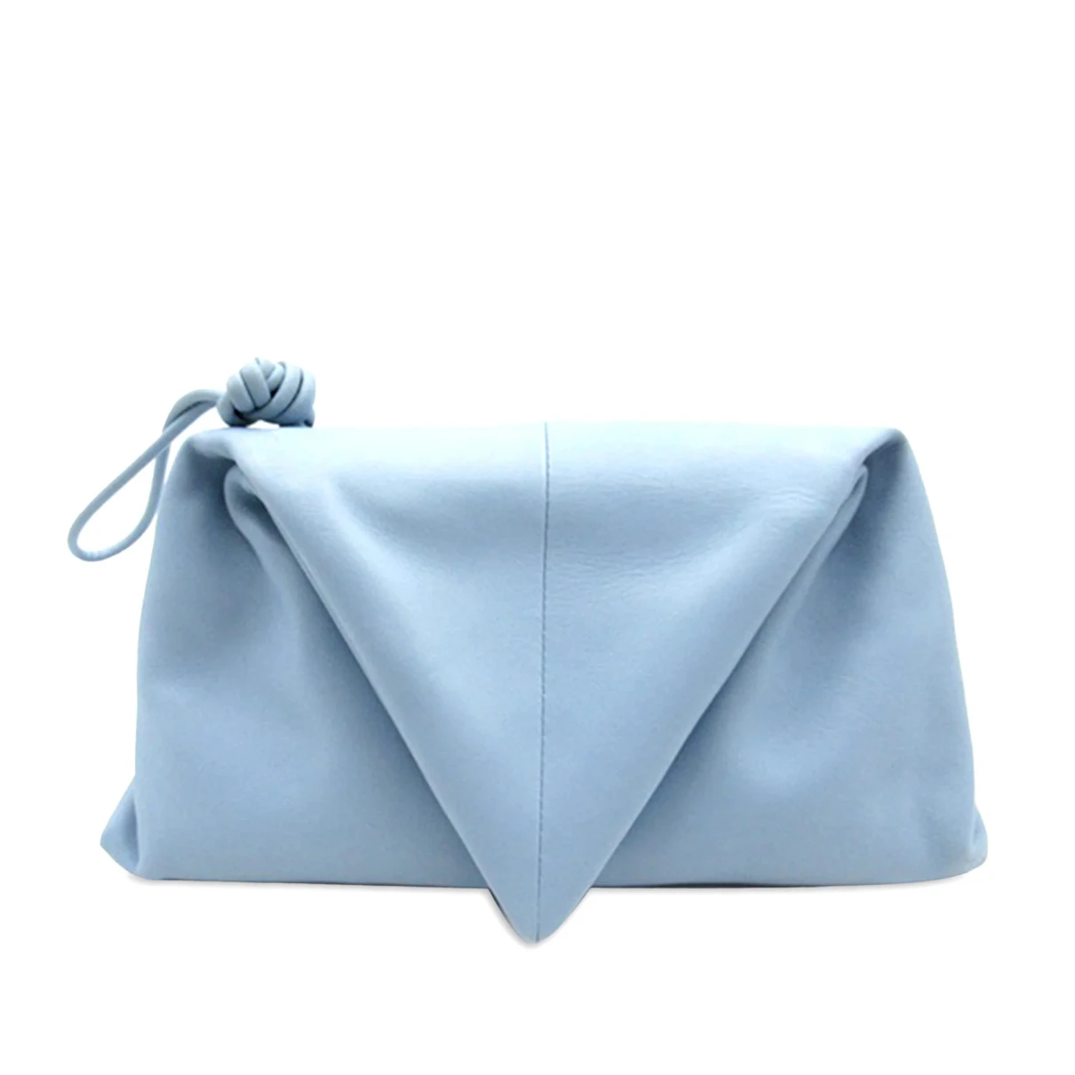 Pre-owned Bottega Veneta Bv Trine Leather Clutch Bag In Blue