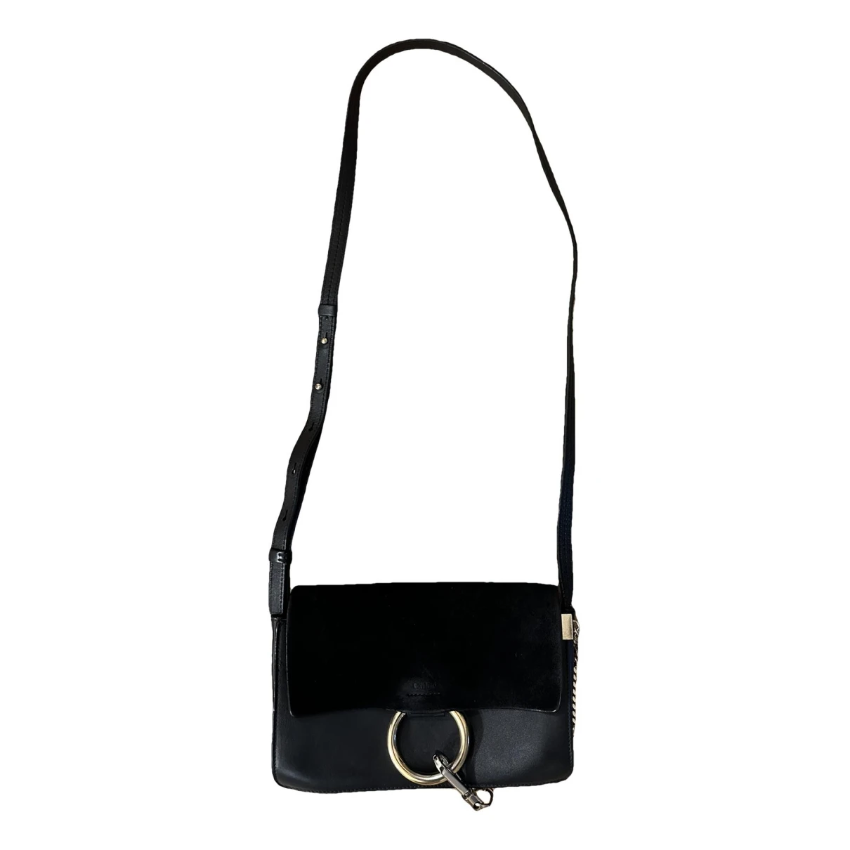 Pre-owned Chloé Faye Leather Crossbody Bag In Black