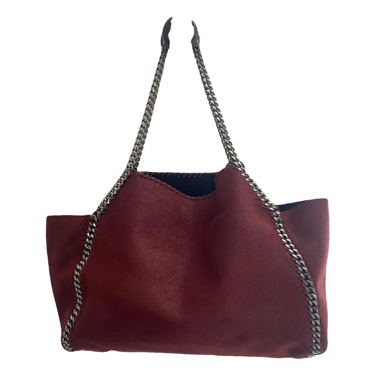 Pre-owned Stella Mccartney Falabella Vegan Leather Handbag In Burgundy
