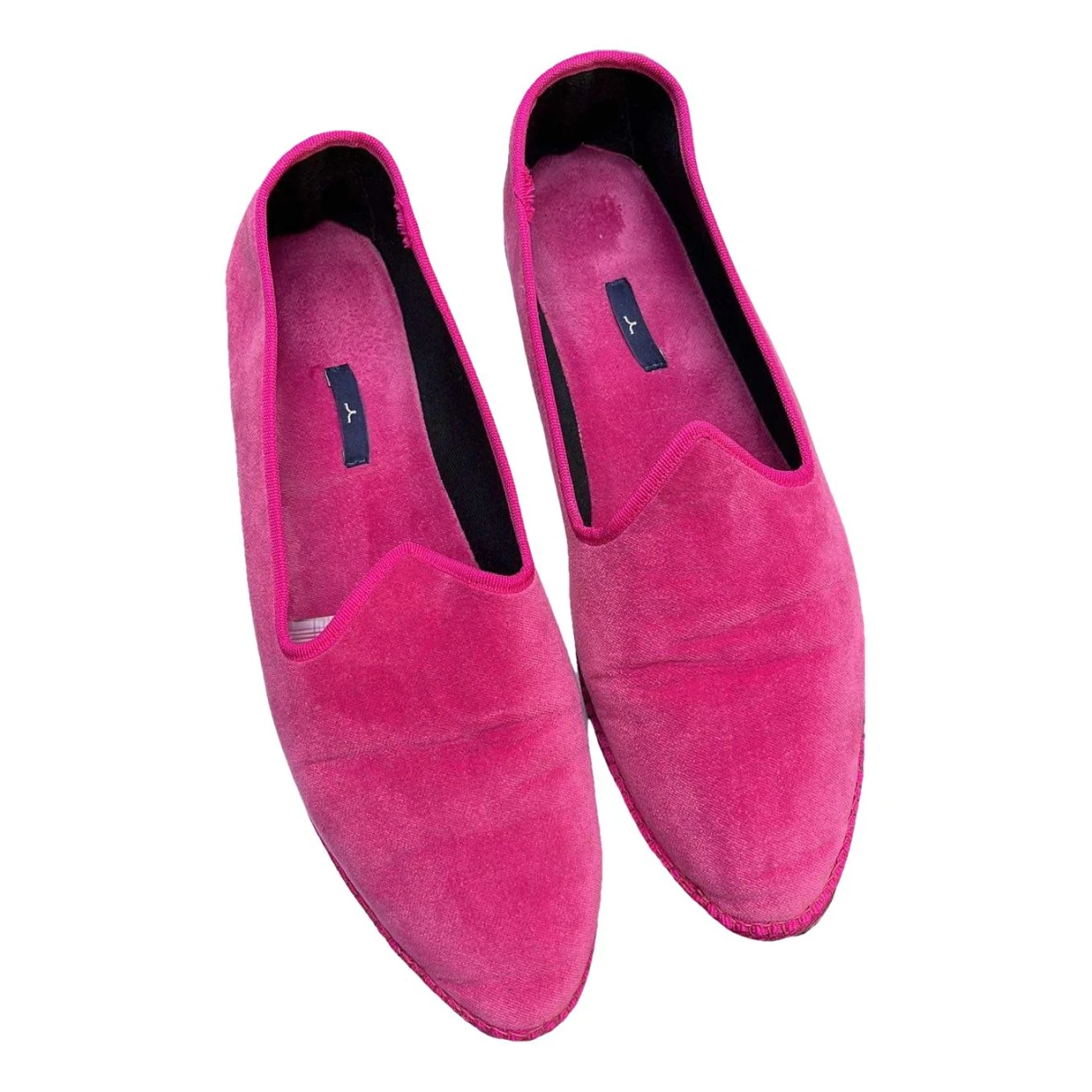 Pre-owned Larusmiani Velvet Espadrilles In Pink