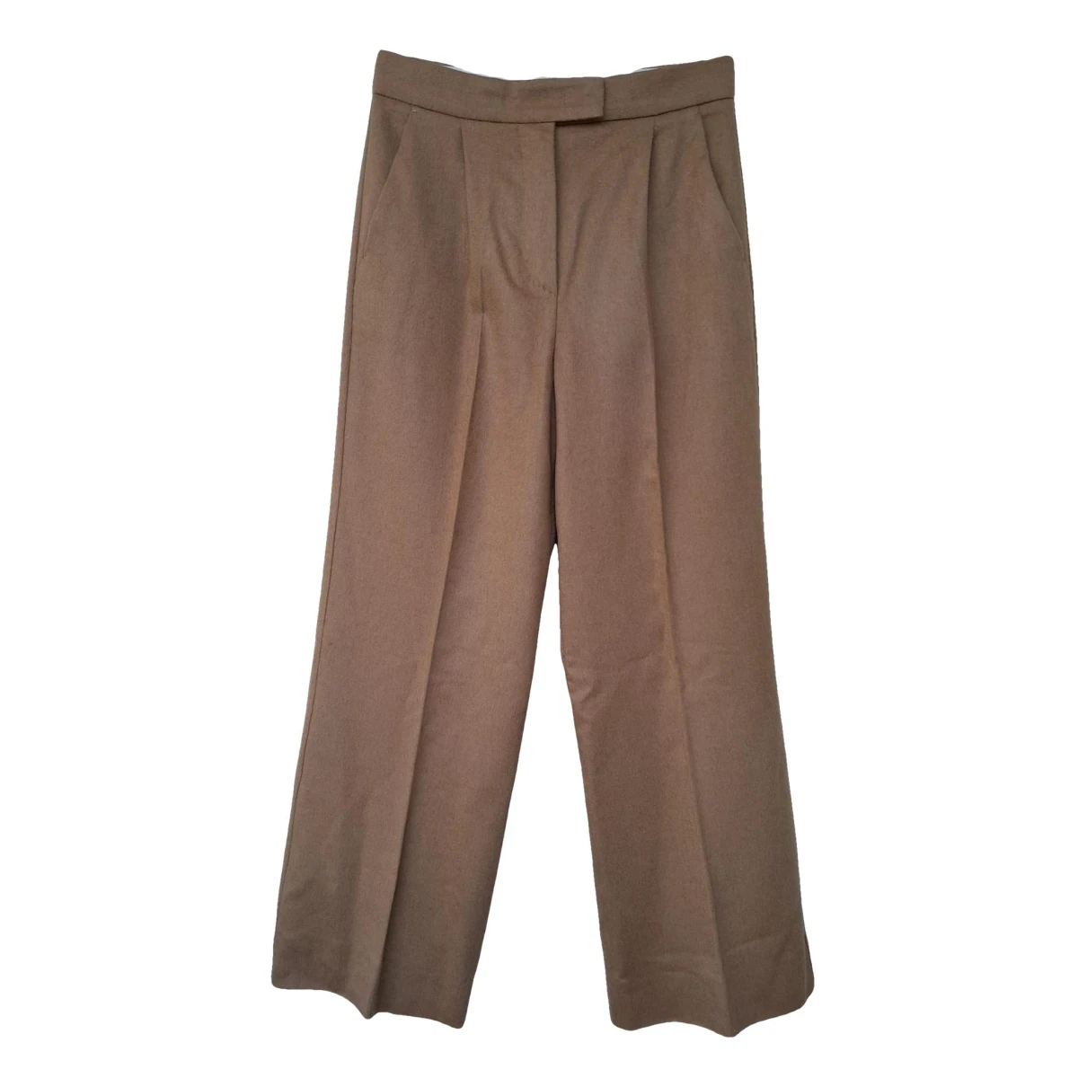 Pre-owned Max Mara Wool Trousers In Brown