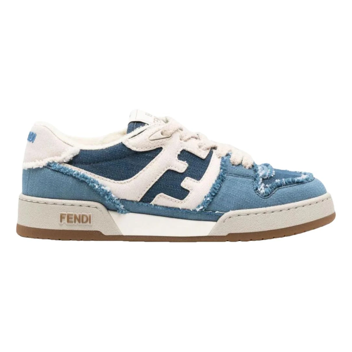 Pre-owned Fendi Match Cloth Trainers In Blue