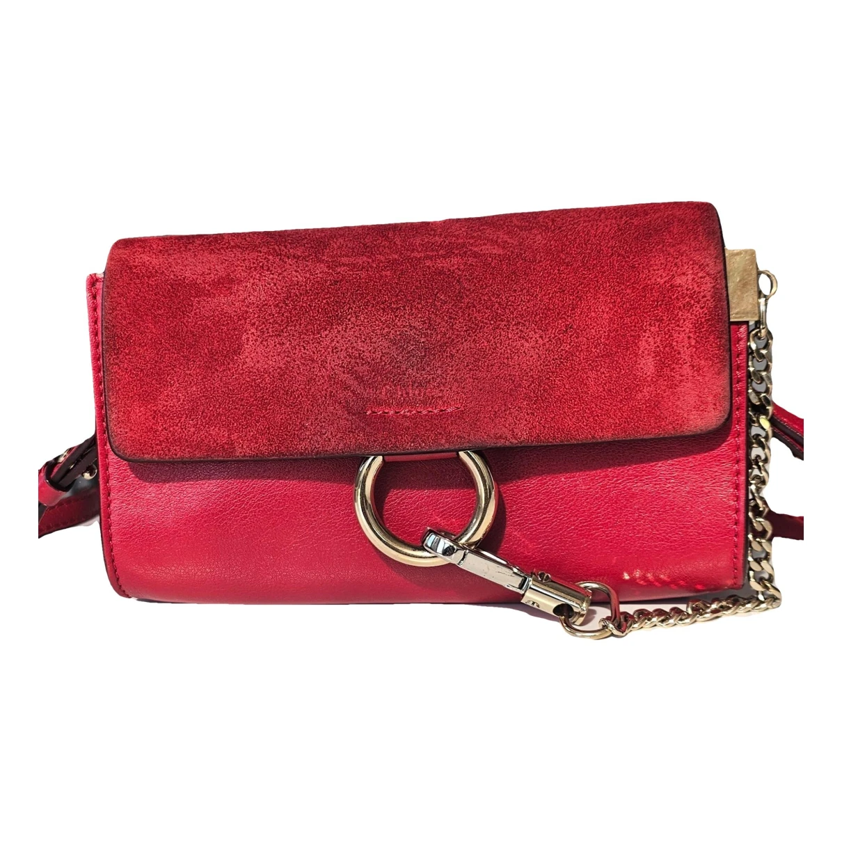 Pre-owned Chloé Faye Leather Handbag In Red