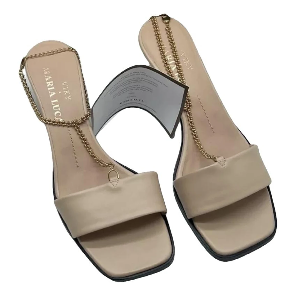 Pre-owned Maria Luca Leather Sandals In Beige