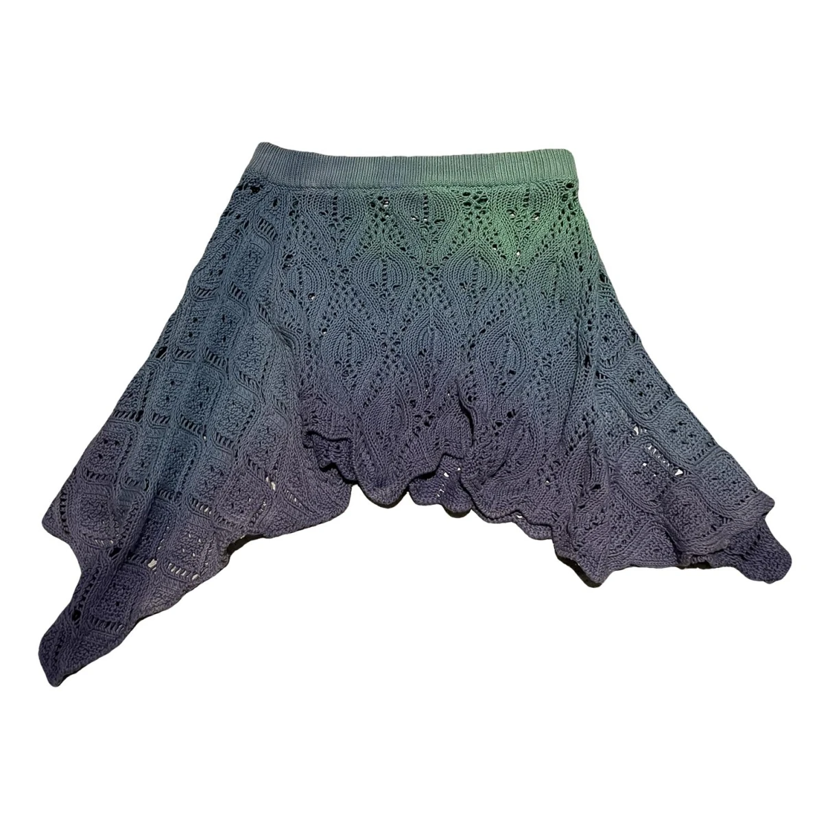 Pre-owned Attico Wool Mini Skirt In Green