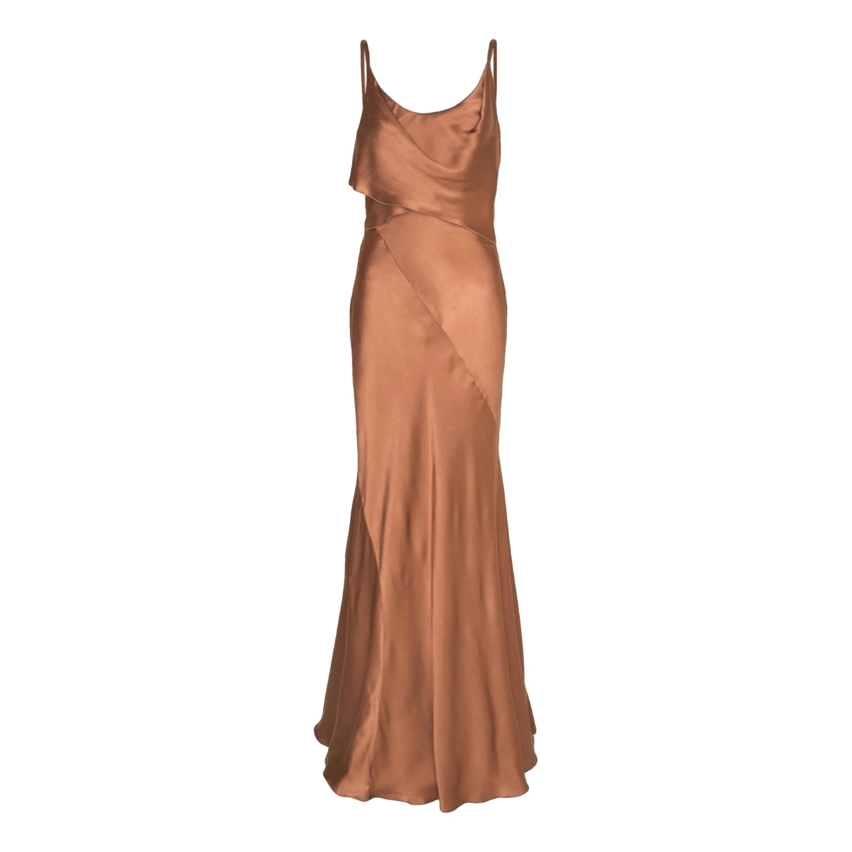 Pre-owned Alberta Ferretti Silk Maxi Dress In Brown