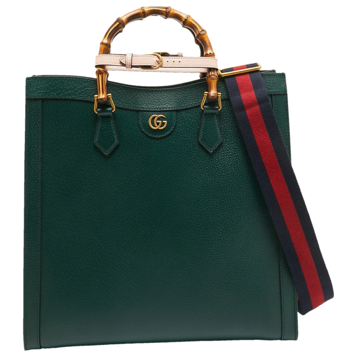 Pre-owned Gucci Leather Tote In Green