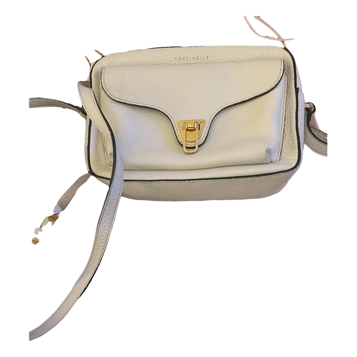 Pre-owned Coccinelle Leather Crossbody Bag In White