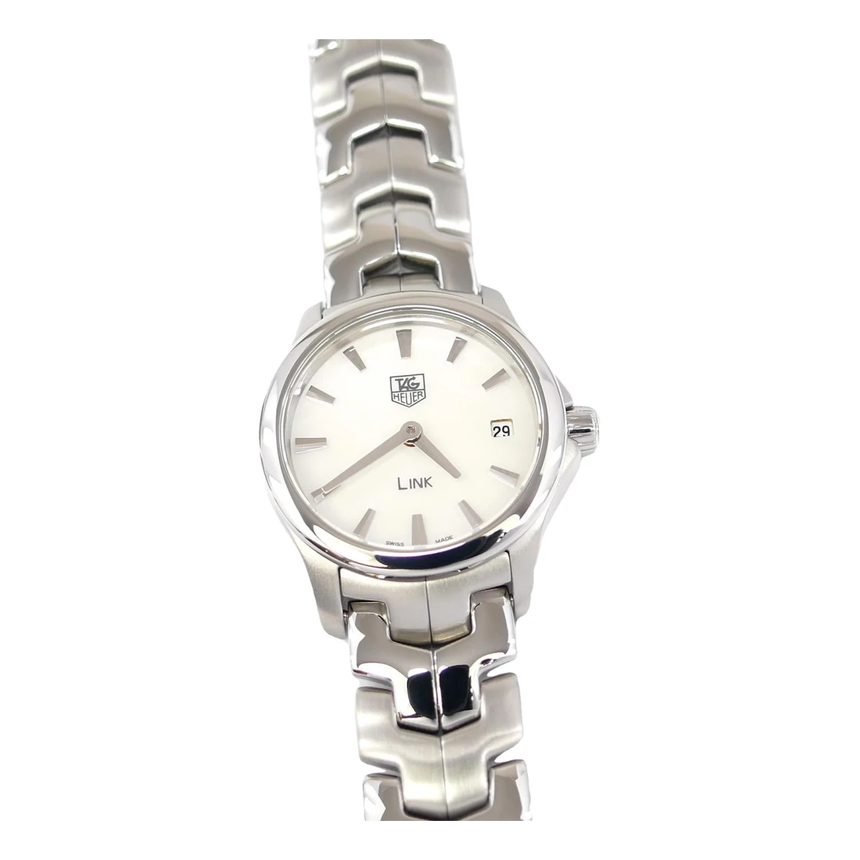 Pre-owned Tag Heuer Link Lady Watch In White