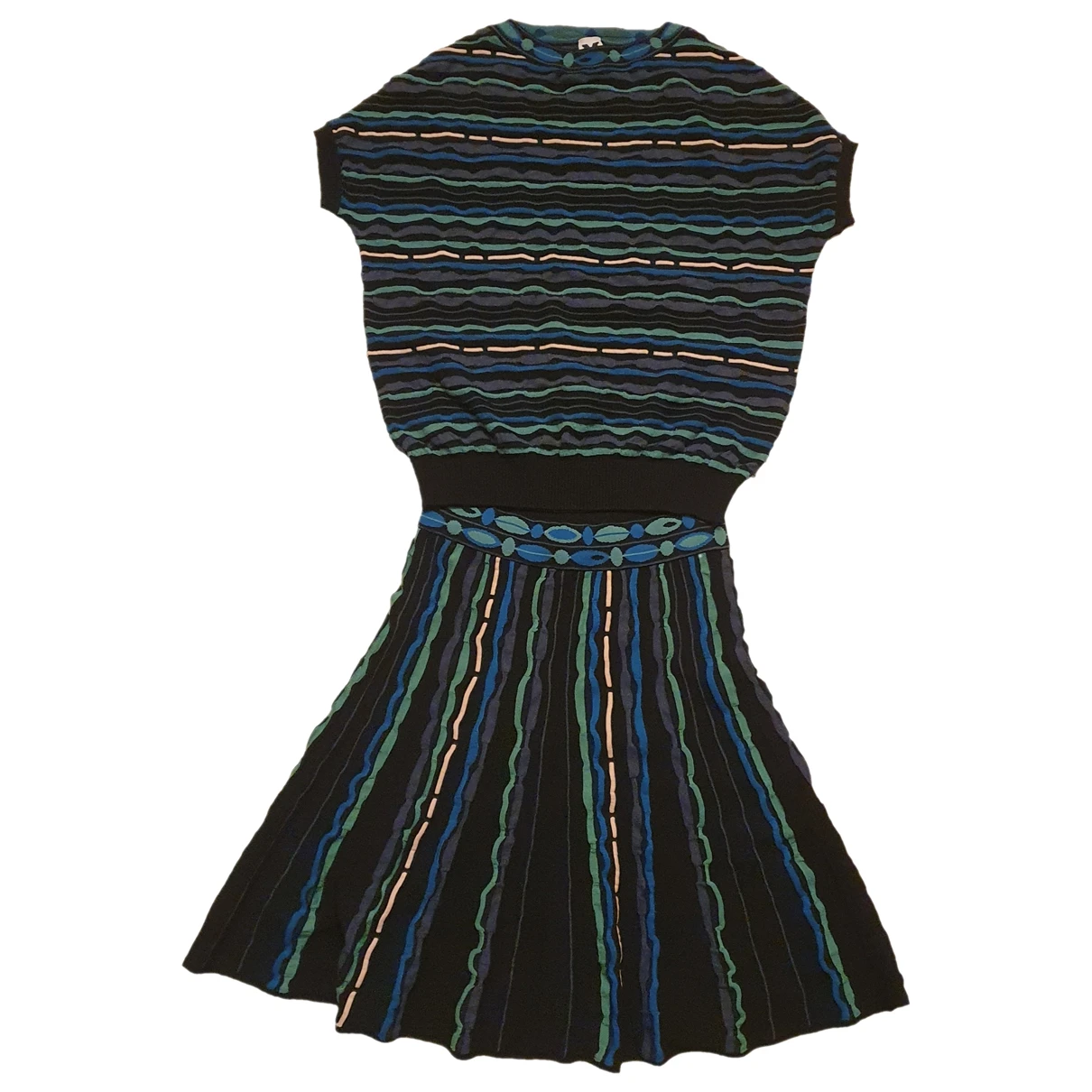 Pre-owned M Missoni Wool Mid-length Dress In Multicolour