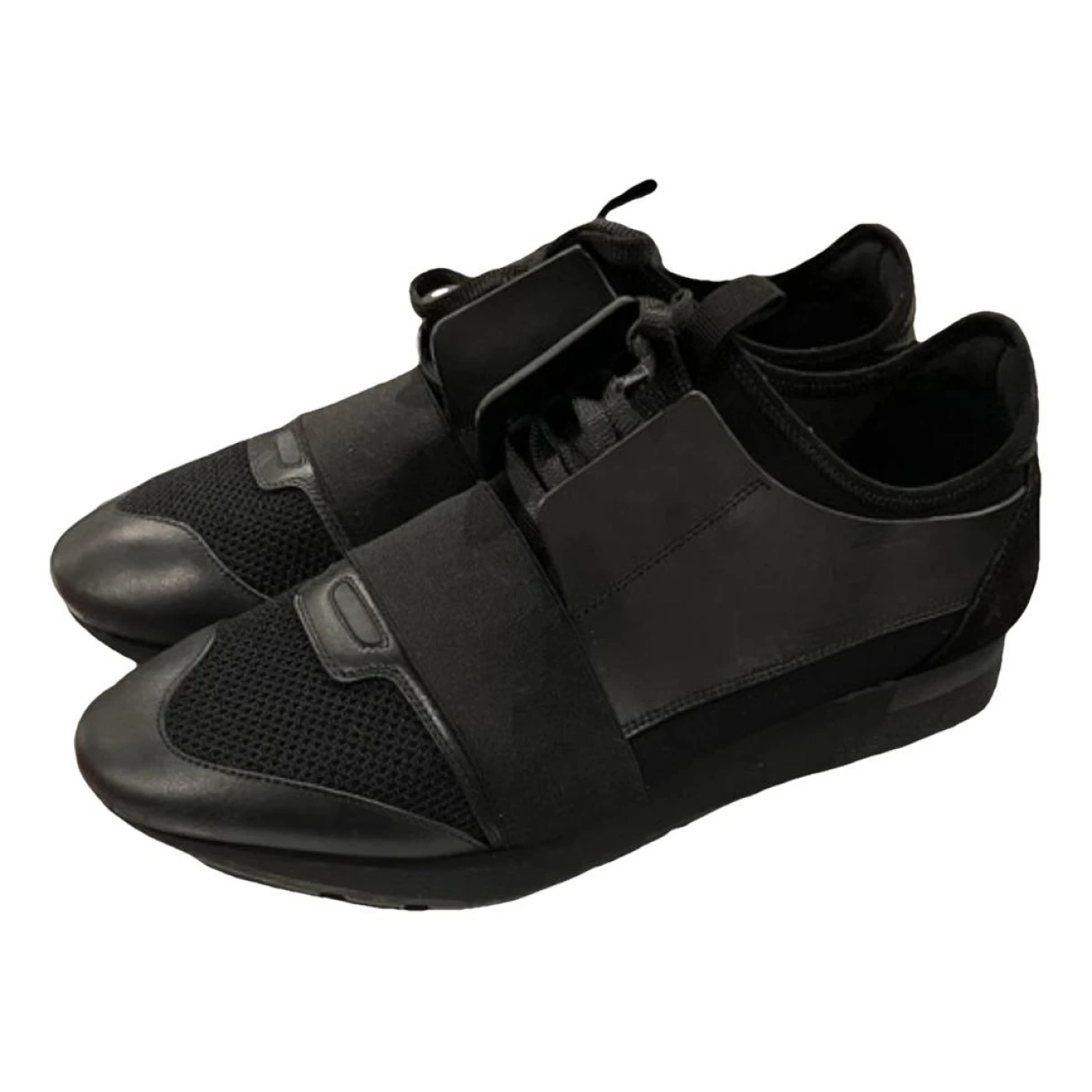 Pre-owned Balenciaga Runner Cloth Low Trainers In Black