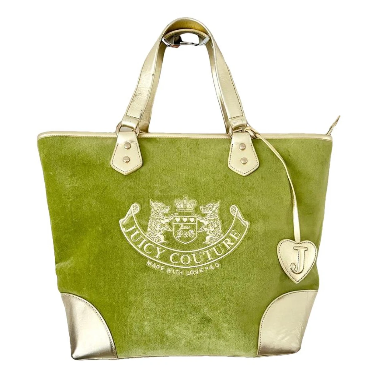 Pre-owned Juicy Couture Velvet Tote In Green