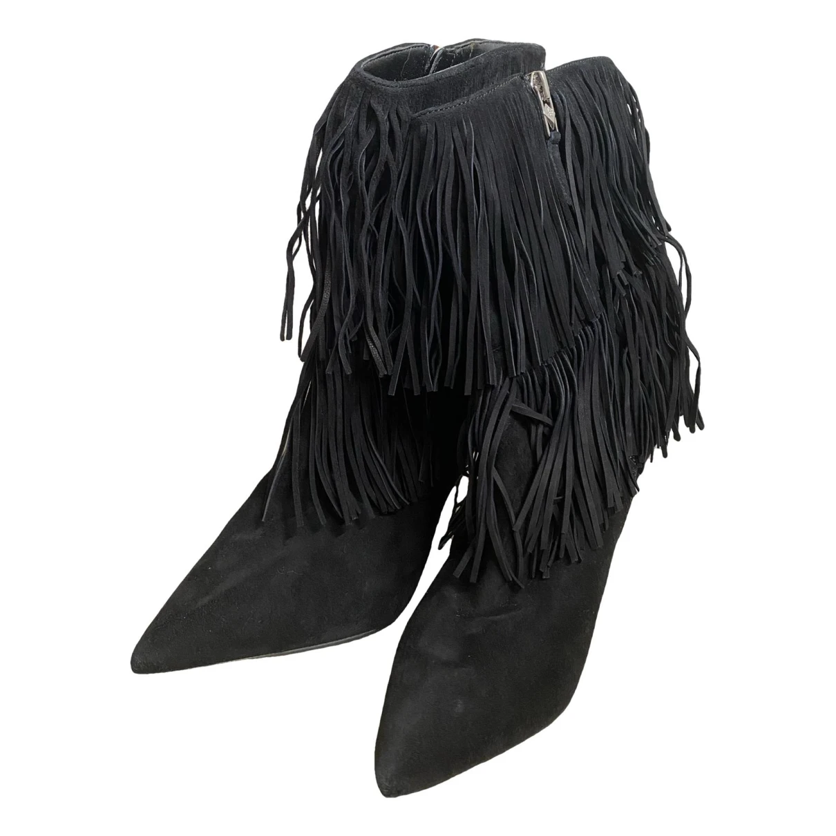 Pre-owned Sam Edelman Western Boots In Black