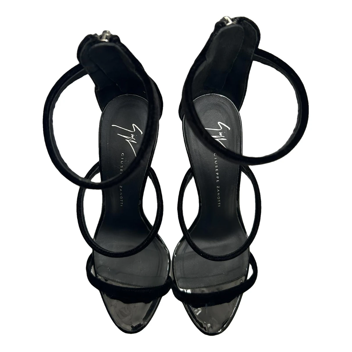 Pre-owned Giuseppe Zanotti Velvet Heels In Black