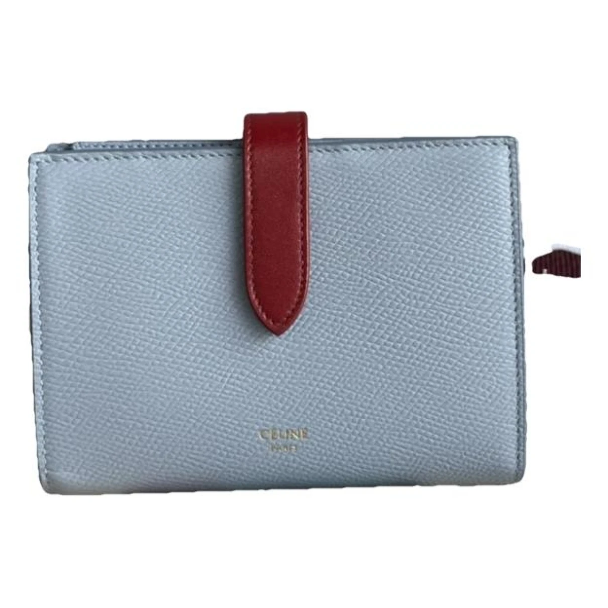 Pre-owned Celine Leather Wallet In Blue