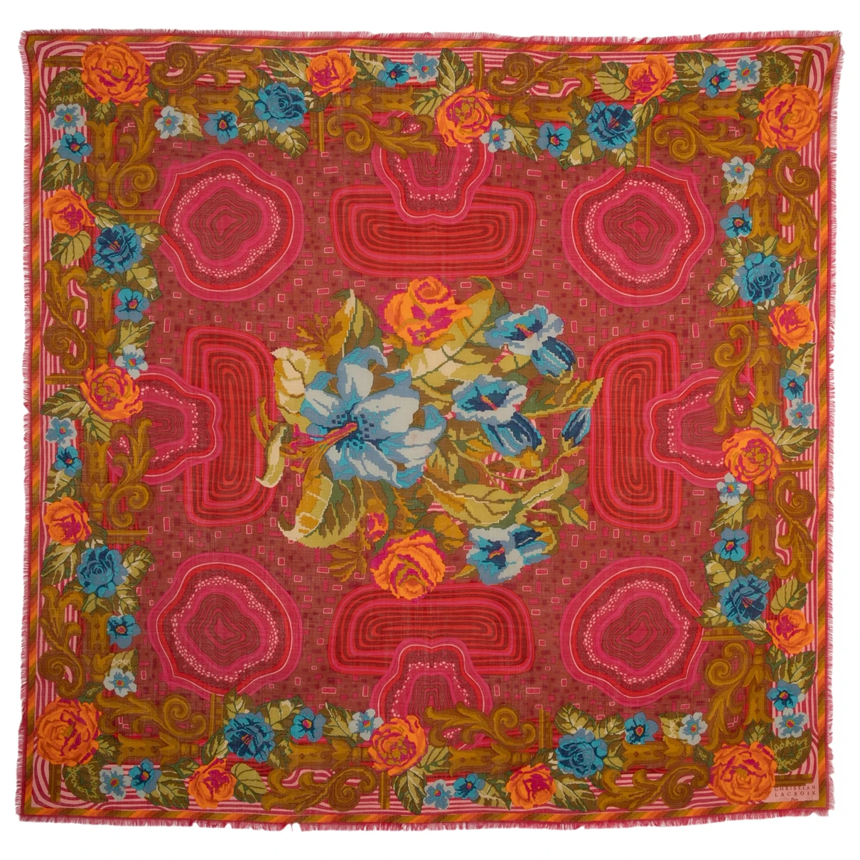Pre-owned Christian Lacroix Wool Neckerchief In Pink