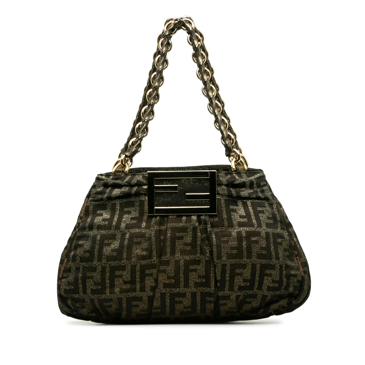 Pre-owned Fendi Mia Leather Handbag In Brown