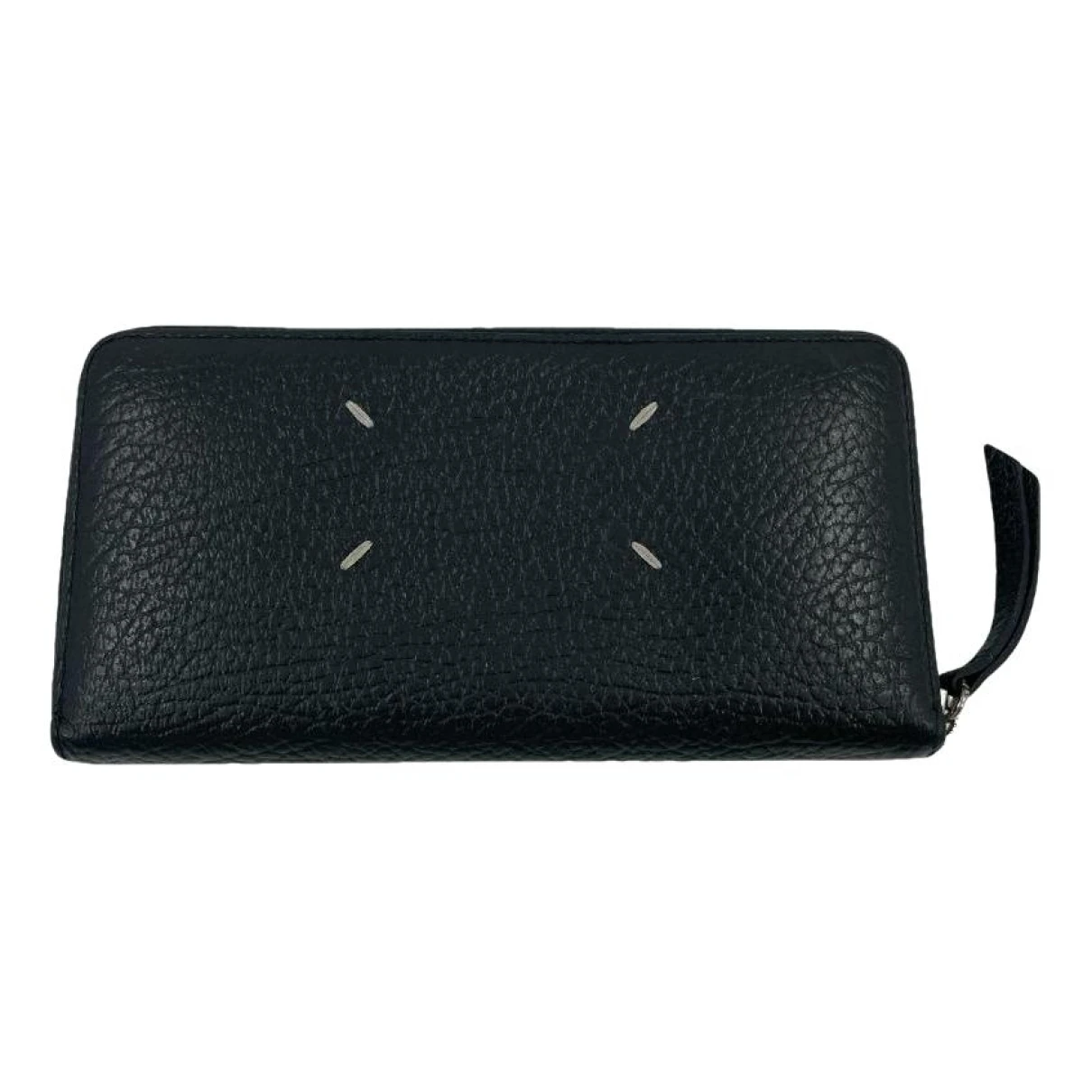 Pre-owned Maison Margiela X Reebok Leather Wallet In Black
