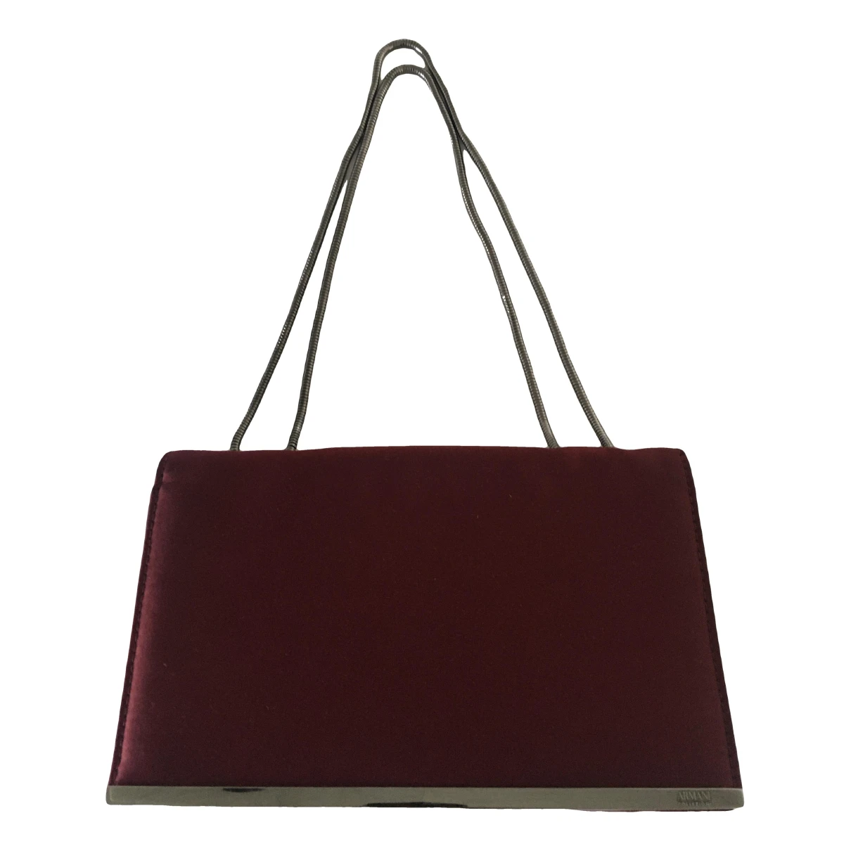 Pre-owned Armani Collezioni Silk Mini Bag In Burgundy